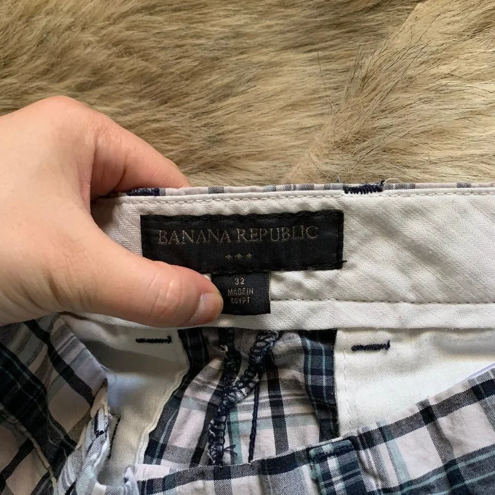 sz 32 blue plaid shorts - Picture 2 of 3